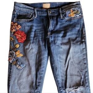 DRIFTWOOD Embroidered Floral Butterfly Marilyn Jeans